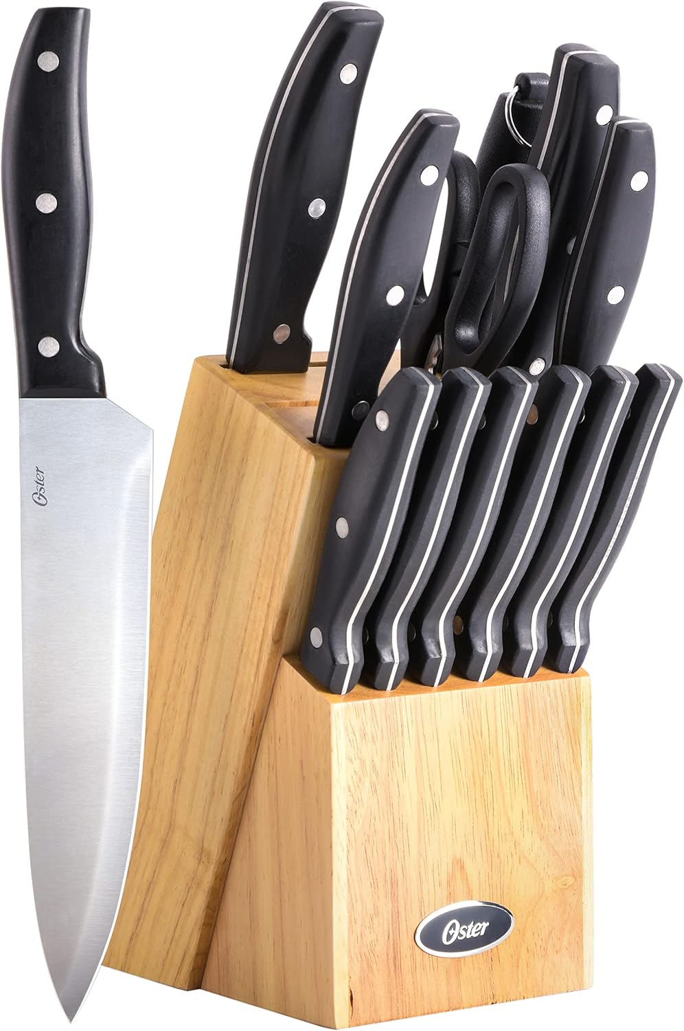 Oster Granger 14 Piece Stainless Steel Cutlery Set W/Wood Block Oster Granger 14 Piece Stainless Steel Cutlery Set W/Wood Block